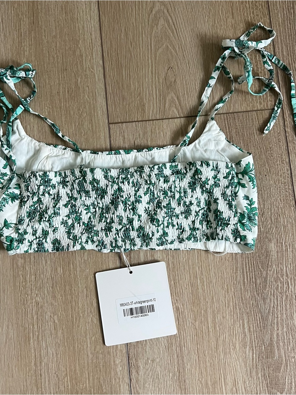 NWT Hello Molly Green Floral Pattern Two Piece Set Crop Top and Skirt size M - Picture 8 of 8